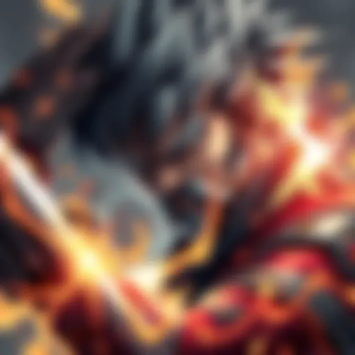 Sai shows intense focus and power as he transforms, revealing his serious side during a battle scene.
