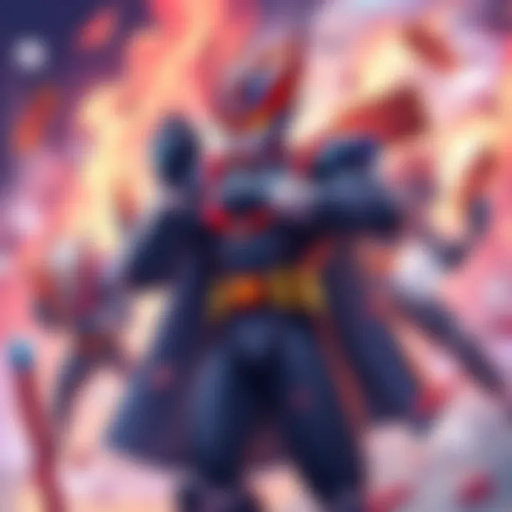 A colorful illustration showing Saibaman leading a team in a challenge event, with mission icons and summon tickets around them.