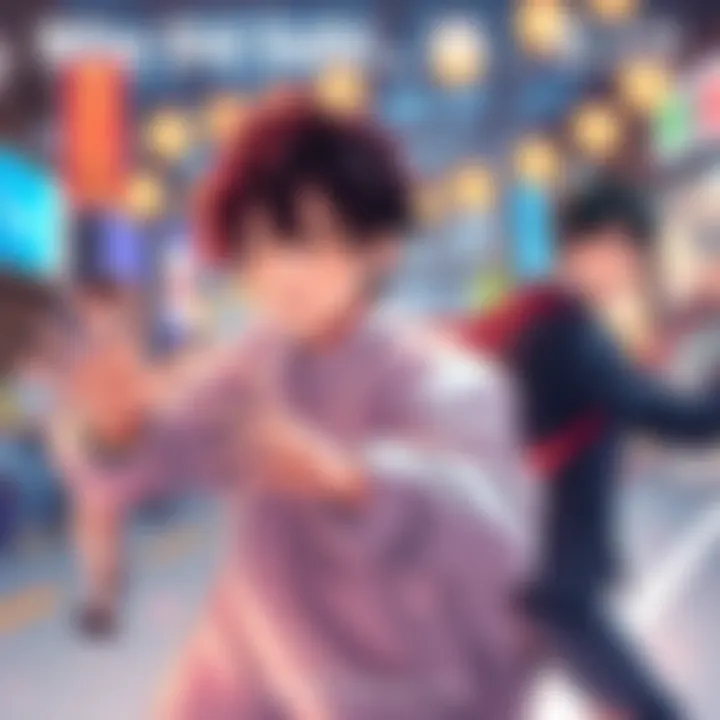 Saiki using his powers to drag two boys away from Kokomi during a dating event