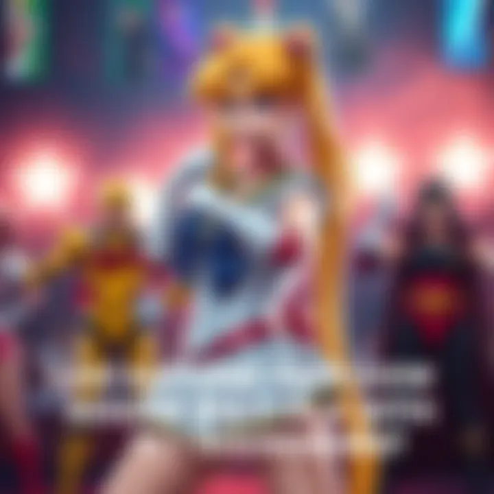Sailor Moon poses confidently, ready for a one-on-one showdown with characters from various franchises.