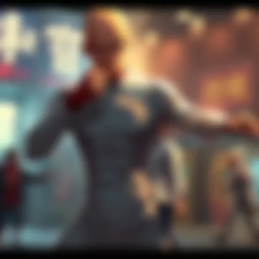 Saitama stands confidently in a fighting stance, showcasing his simple yet strong build, ready for action against an unseen opponent.