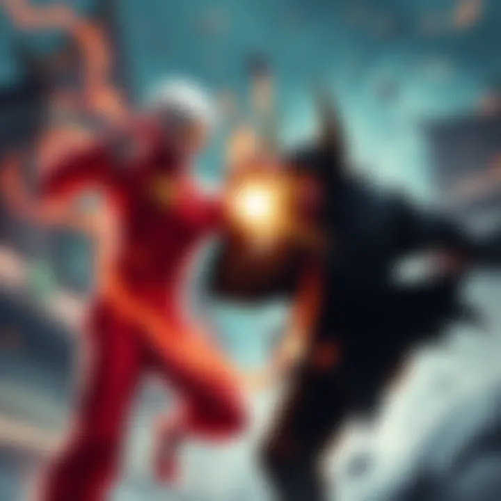 Saitama faces Fraudkuna in an intense fight, showcasing their unique fighting styles and strategies.