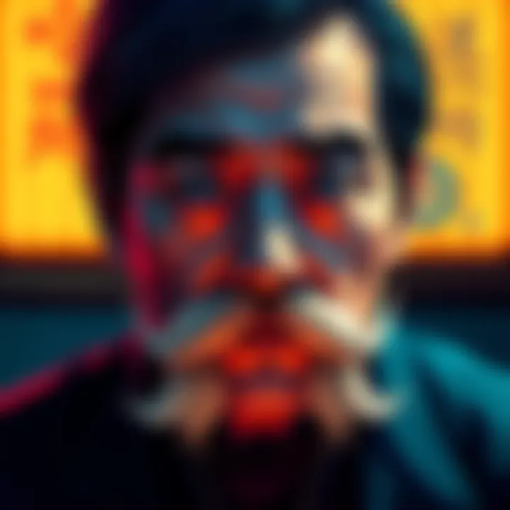 Sakamoto is shown with his mustache disappearing as he shrinks in size, creating an interesting visual effect.