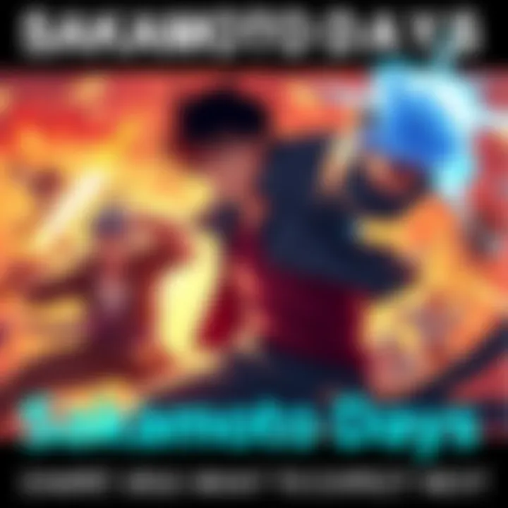 Sakamoto Days Action Scene A dynamic action scene featuring Sakamoto and other characters in an intense battle, showcasing their unique fighting skills and expressions of determination.