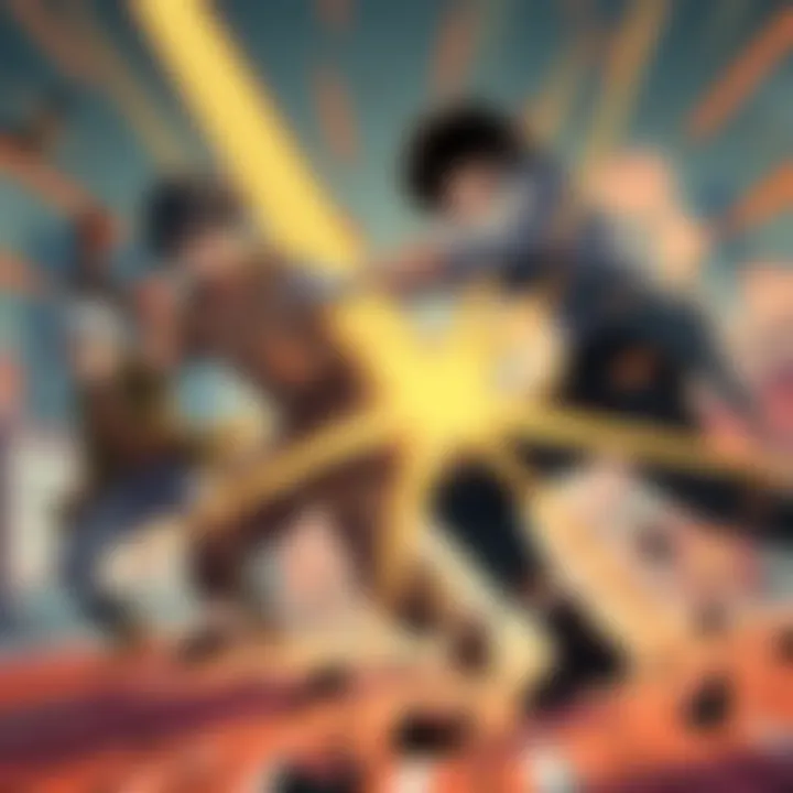A dynamic fight scene featuring characters from Sakamoto Days showcasing intense action and bold moves