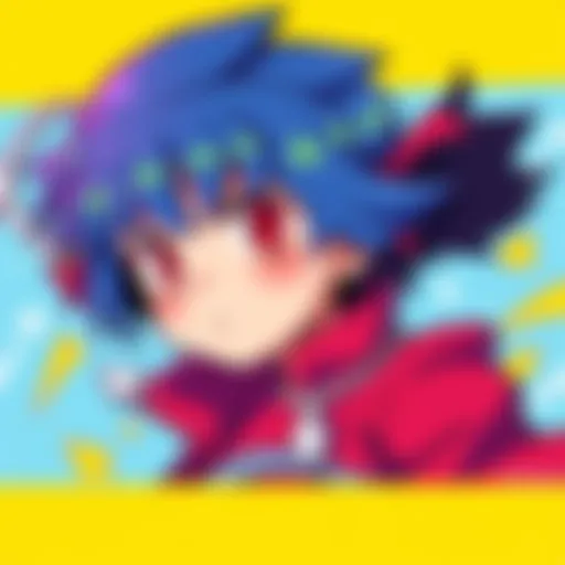 A colorful character from Sakamoto Days, reimagined in Derpixon's art style, with bold colors and dynamic poses that express movement and emotion.