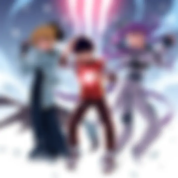 A scene depicting characters from Sakamoto vs Apart in a dynamic pose, showcasing their contrasting styles from anime and manga.