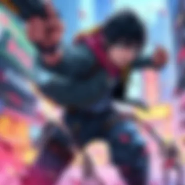 Sakomoto Days Action Scene A dynamic action scene featuring the main character from Sakomoto Days, showcasing intense combat and vibrancy in the setting.