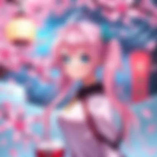 A colorful illustration of Sakura, featuring her signature outfit and hairstyle, inviting people to share insights about her origins.