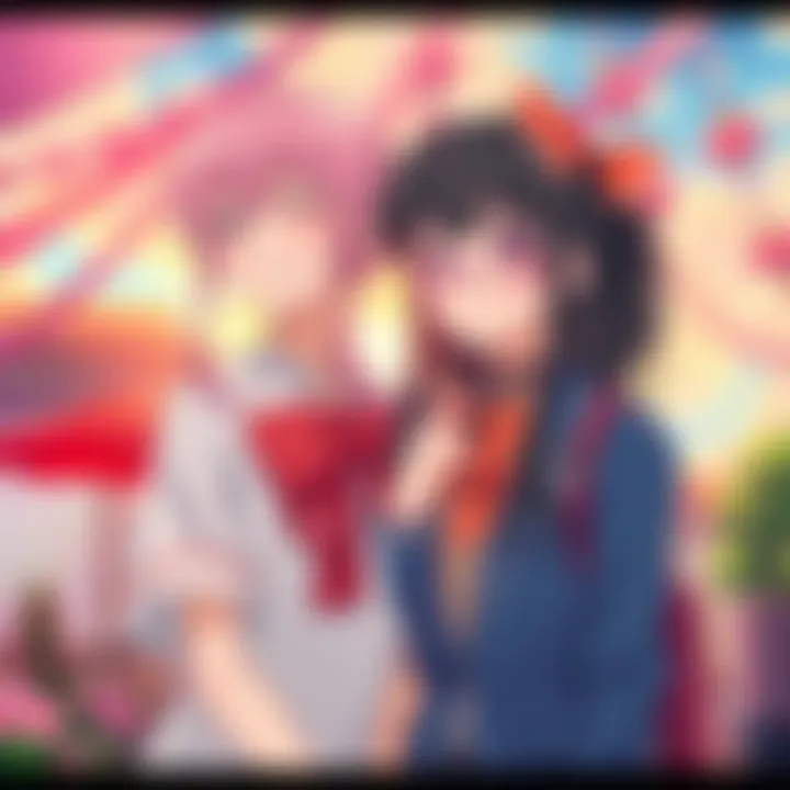 Sakura and Hinata Together Sakura and Hinata smiling and standing side by side in a vibrant anime setting, showcasing their friendship and inner beauty.