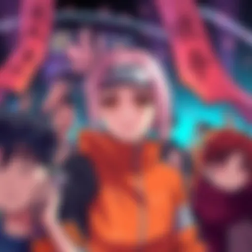 A vibrant illustration of Sakura, a popular character from Naruto, surrounded by fans celebrating their love for the show.
