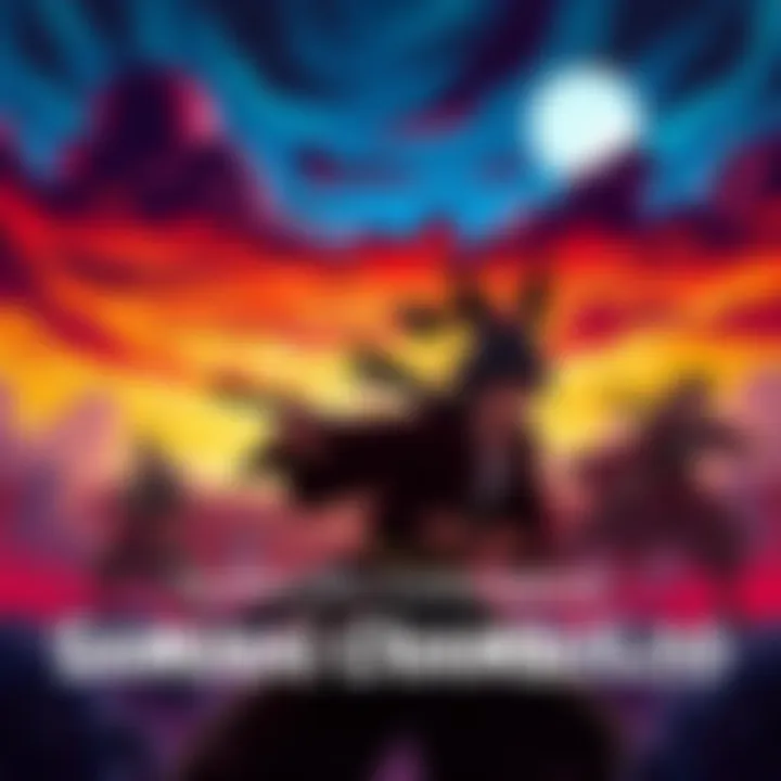 Samurai Champloo Anime Scene A dynamic scene from Samurai Champloo showing samurai characters in action with a vibrant background