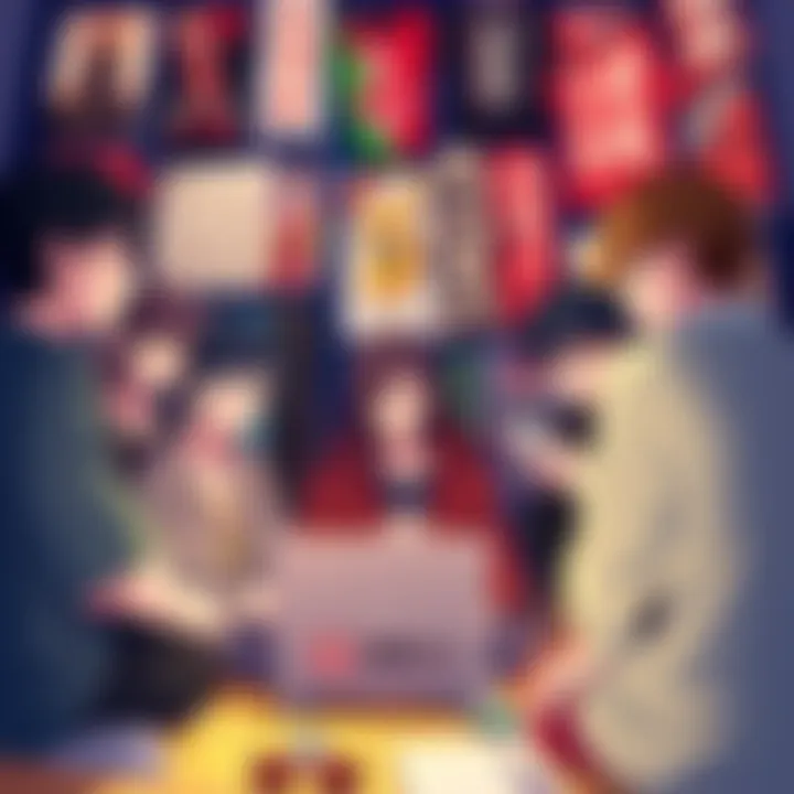A group of fans sharing their thoughts on how Samurai Champloo influenced their lives, surrounded by anime merchandise.