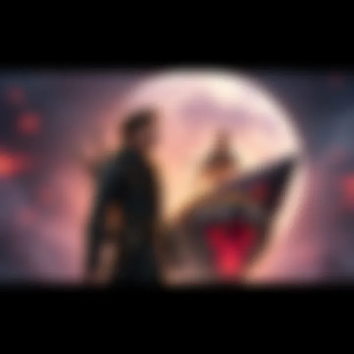 An artistic representation of Sandro standing next to the Tiger vessel, with Ashura in the background, symbolizing their connection.
