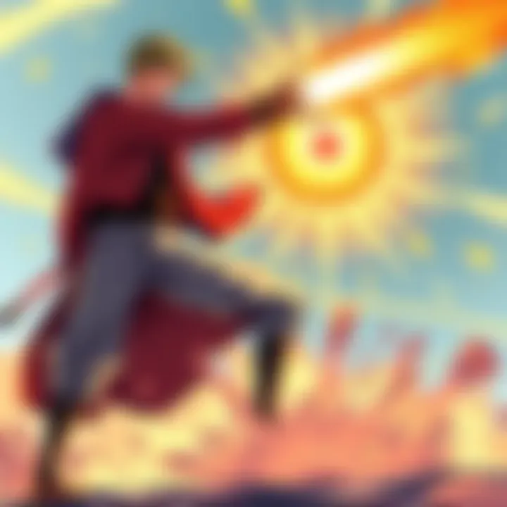 Sanji stands confidently, using a powerful stance to block Kizaru's fast-moving attack, surrounded by energy and tension in the air.