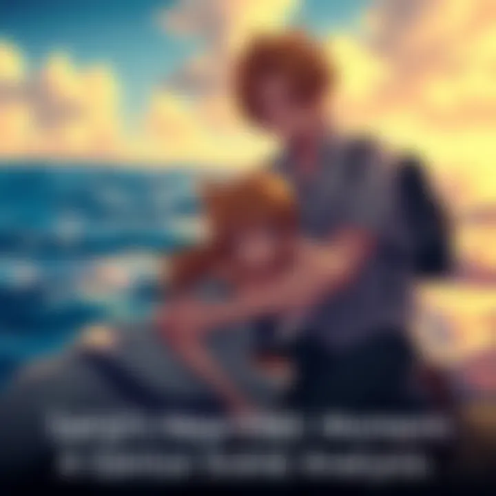 Sanji caring for Nami Sanji kneels beside a sick Nami, showing concern and care, with a backdrop of the ocean