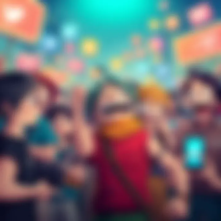 A group of animated characters representing Sanji fans, surrounded by digital icons and social media graphics, illustrating the influence of bots in voting.
