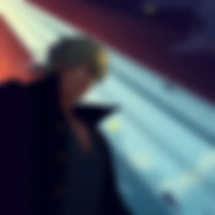 Sanji looking frustrated as he stands in the shadows while Zoro takes center stage