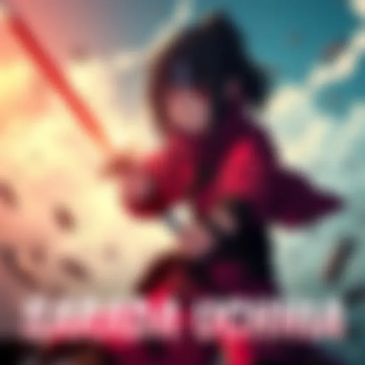 Sarada Uchiha prepares for battle, showing her determination and strength as a member of the Uchiha clan