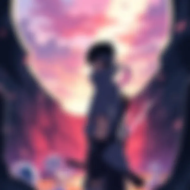 Sasuke Uchiha standing near a hidden stash of Uchiha eyes, looking thoughtful as he considers Sarada's fading vision.