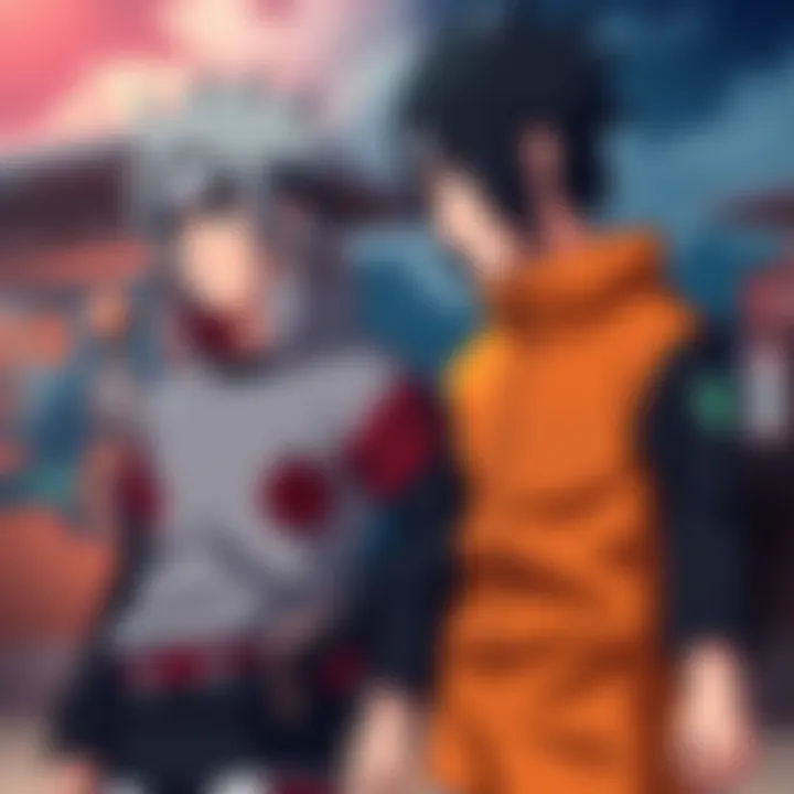 Sasuke and Naruto standing side by side, showing their strong friendship and bond.