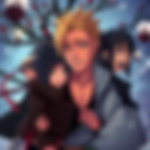 Characters from Naruto showing strong emotions during the Sasuke Retrieval Arc, illustrating themes of friendship and loyalty.