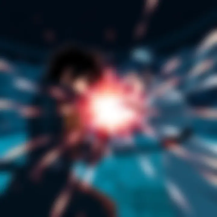 Sasuke vs Kaguya Battle Adult Sasuke and Kaguya facing off in an intense fight with dramatic energy effects