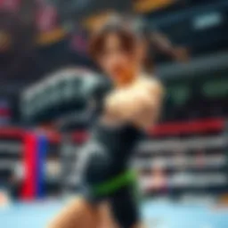 Saya Iida in Triceratops Fist Stance Wrestler Saya Iida strikes a Triceratops Fist pose during a match, showcasing her strength and skill.