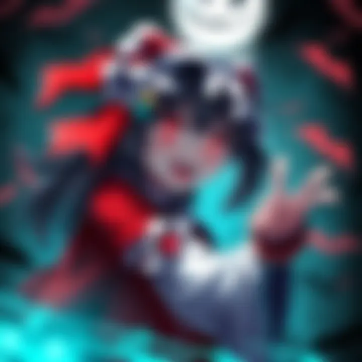 Scary Reimu facing a challenge in her game with a spooky background