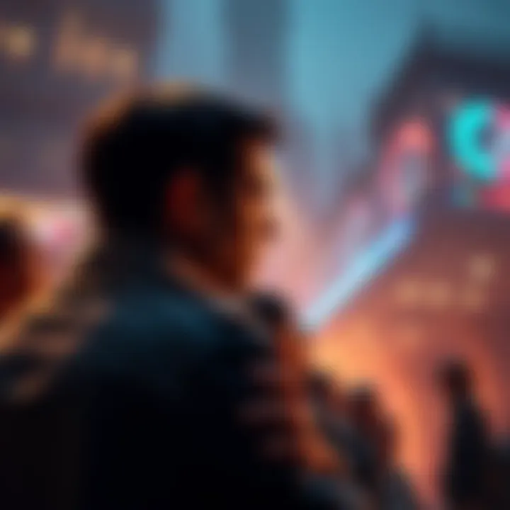 A thoughtful person observing a captivating film scene, reflecting on its meaning and impact.