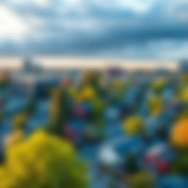 A panoramic view of Renton's vibrant neighborhoods with trees and modern buildings