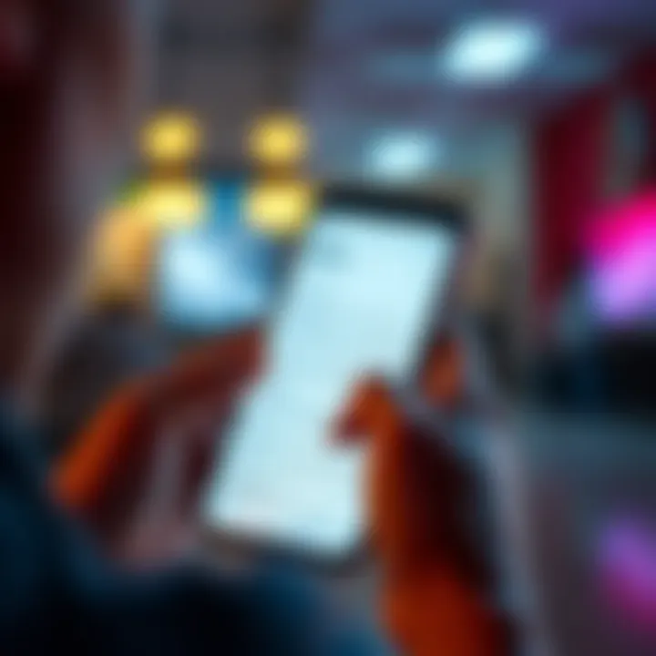 A person scrolling through a wiki page on a smartphone, looking surprised at the content