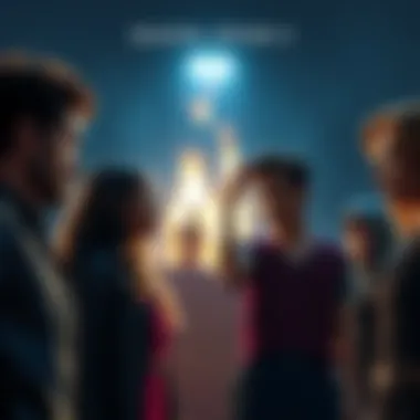 A group of characters discussing a dramatic moment from Season 6 Episode 4, excitement visible on their faces.