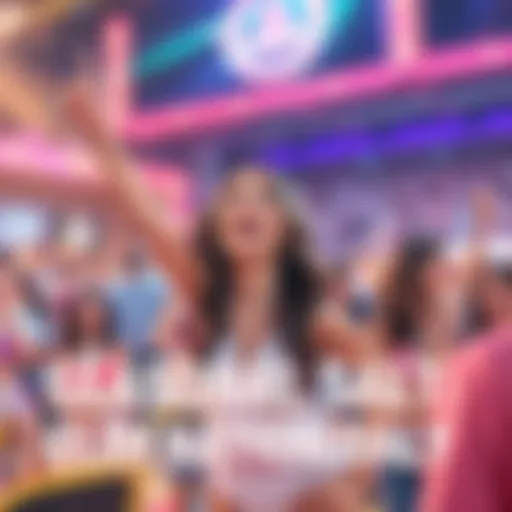 A lively scene of Seasonal Salt competing in the Best Girl of Summer 2025 event, showcasing excitement and anticipation among contestants and the crowd.