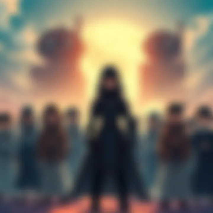 Sei stands confidently in front of a group of Al-Kamar orphans, ready to confront Sakamoto and Kei's team.
