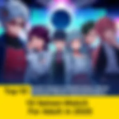 A group of diverse adult anime characters showcasing different styles and emotions, representing various genres in a vibrant setting
