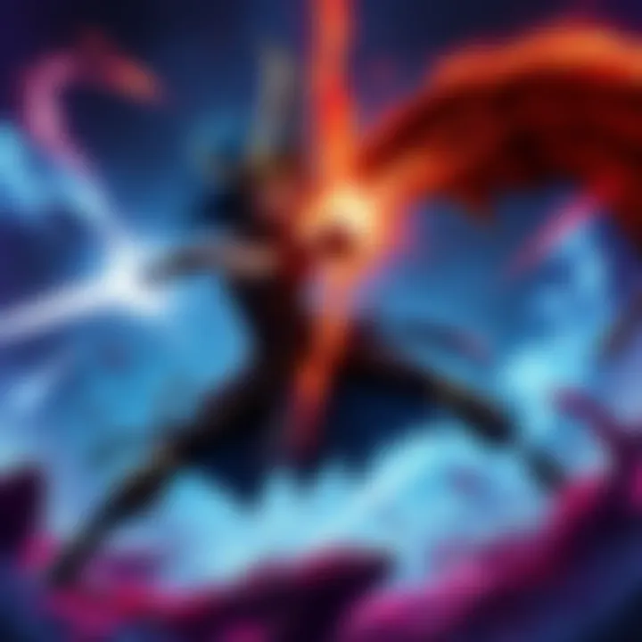 Sekhmet and Dante Zogratis clash in an intense battle, showcasing their unique powers and fighting styles.