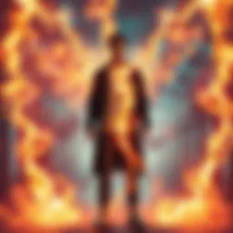 A person standing confidently, surrounded by glowing energy, symbolizing self-imposed restrictions and enhancements through curse energy manipulation.