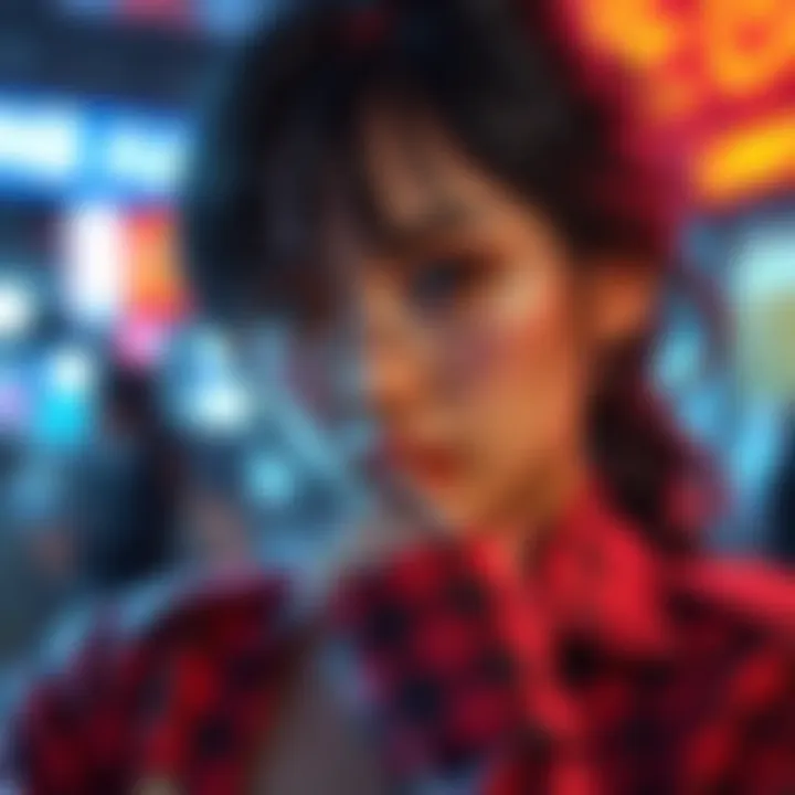 Semiu showcases her striking beauty, capturing attention while distractions surround her.