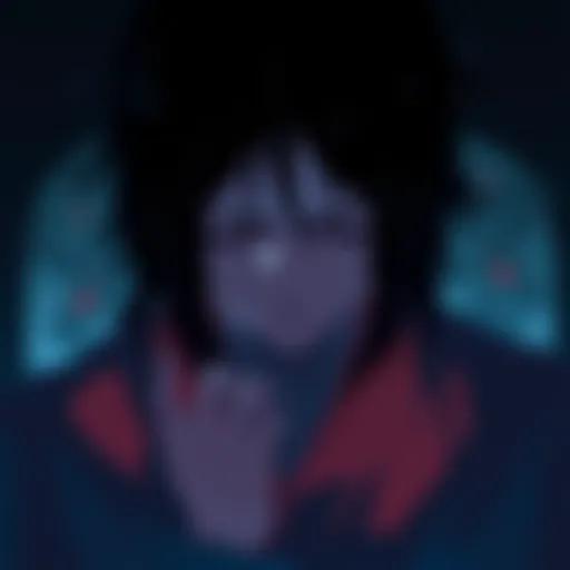Senju looking down, surrounded by dark shadows that represent disappointment and frustration, reflecting deep emotions