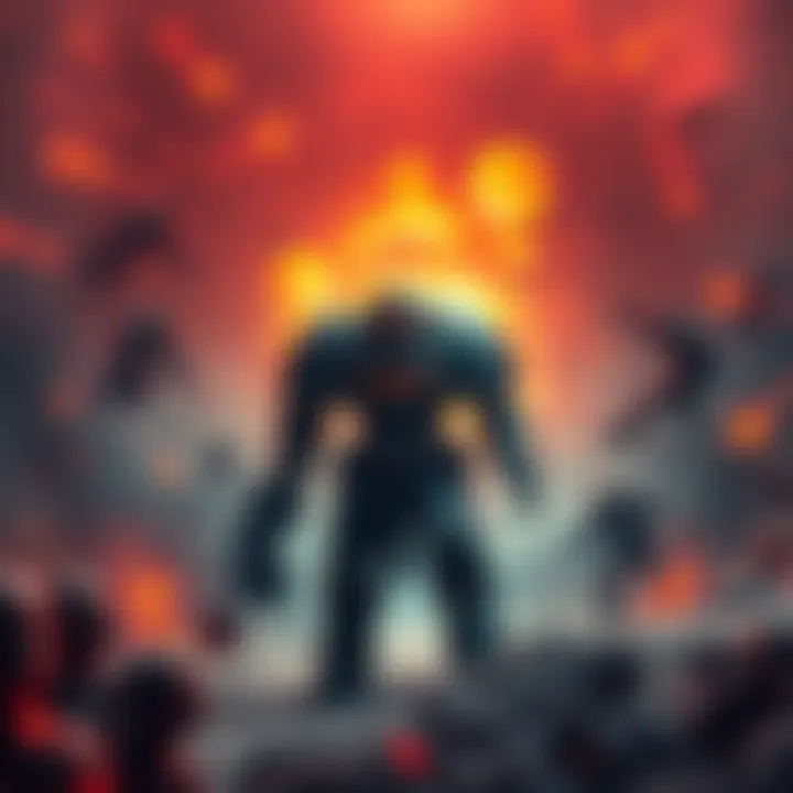 The Sentry engaged in a fierce battle against chaotic forces in a dark, war-torn galaxy. He stands determined, ready to restore order.