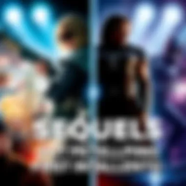 A comparison of movie posters showcasing a successful sequel next to its original installment, highlighting the differences in audience reception and popularity.