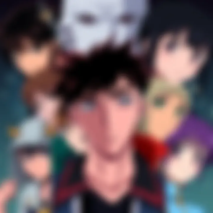 A collage of serious anime characters from the late 90s to 2000s, showcasing their distinctive looks and styles.