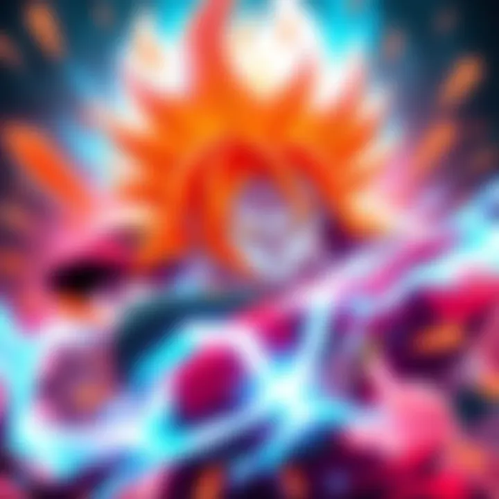 SEZA INT UI Goku in action An animated character SEZA INT UI Goku with glowing aura and intense expression, ready for battle.