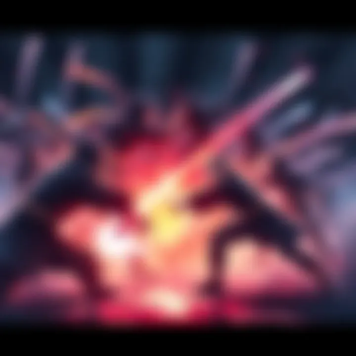 A scene showing multiple clones of a ninja performing the Shadow Clone Jutsu, battling together in a dynamic fight scene.