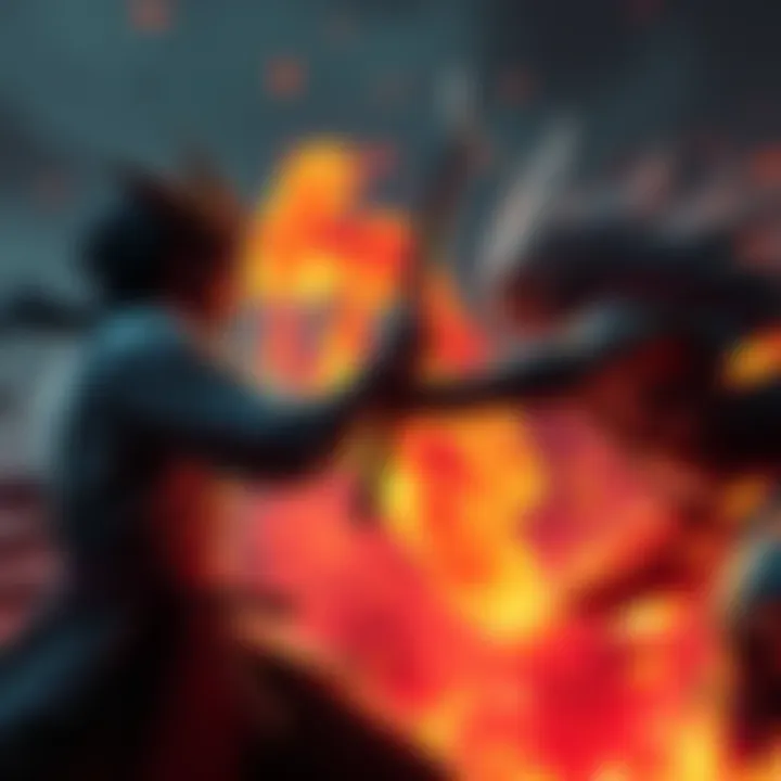 Shanks and Kaido clash in an intense fight, showcasing their powerful abilities in a fierce duel.