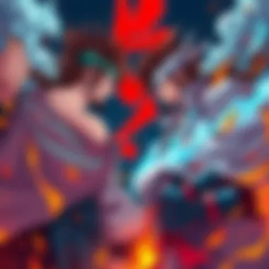 An illustration of Shanks and Kaido facing off, showing their strengths and power in a dynamic pose