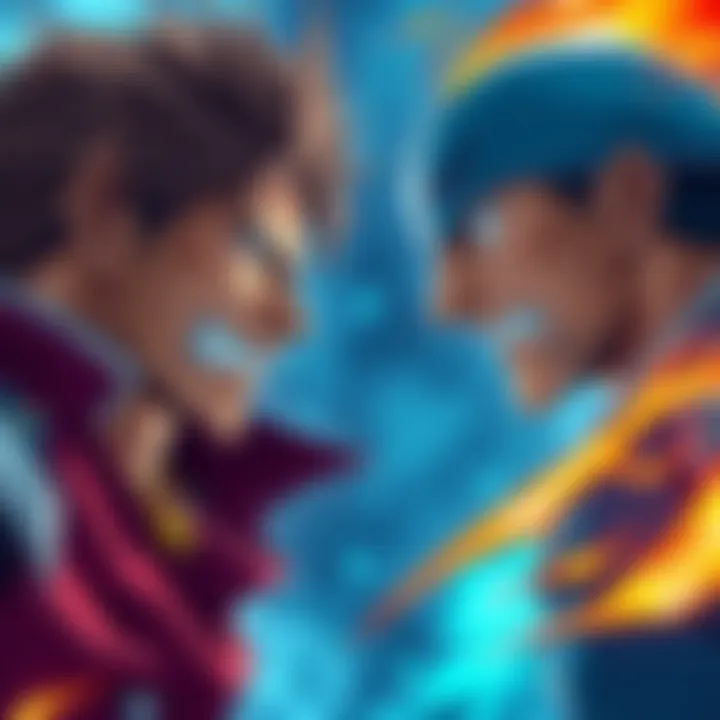 An illustration of Shanks and Roger facing off, showing their powerful abilities and intense expressions, symbolizing the debate over their strengths.