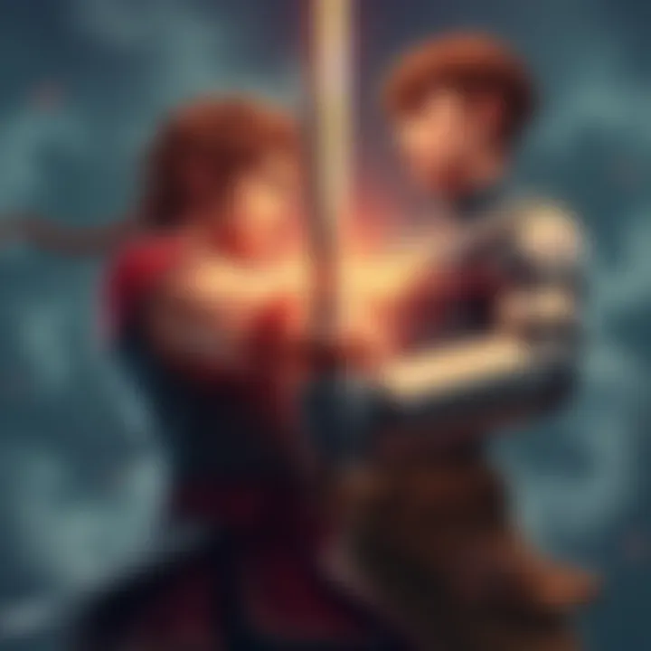 Shanks, a strong fighter with a sword, stands ready for battle against Kid, a younger opponent with mechanical arms, in an intense showdown.