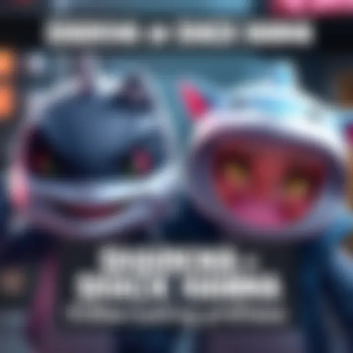 A digital artwork showing the hybrid characters of Sharkma and Shack Hanma with unique features like a shark fin and a playful demeanor.